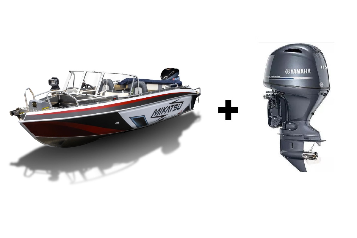 Комплект Алюминиевая лодка (катер) Mikatsu (Микатсу) 590 (Z99) Premium + мотор Yamaha F115BETL